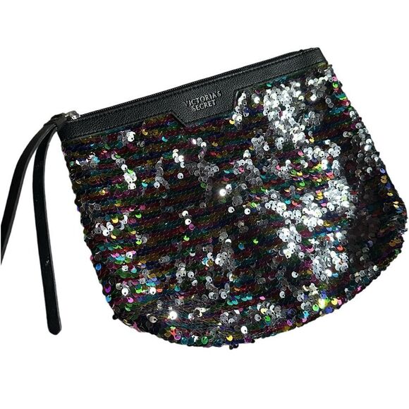 Victoria’s Secret Multicolored or Black Sequined Clutch Bag. - Picture 4 of 7